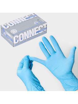 Перчатки нитриловые «Nitrile», смотровые, нестерильные, размер L, 200 шт/уп (100 пар), цвет голубой