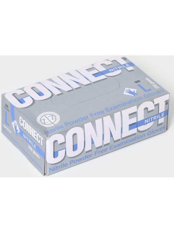 Перчатки нитриловые «Nitrile», смотровые, нестерильные, размер L, 200 шт/уп (100 пар), цвет голубой