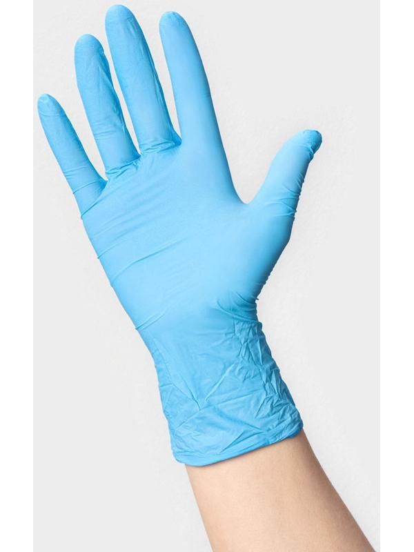 Перчатки нитриловые «Nitrile», смотровые, нестерильные, размер L, 200 шт/уп (100 пар), цвет голубой
