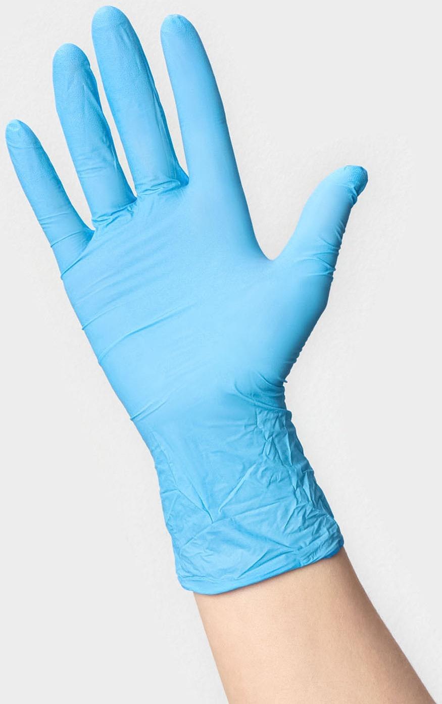 Перчатки нитриловые «Nitrile», смотровые, нестерильные, размер XL, 200 шт/уп (100 пар), цвет голубой