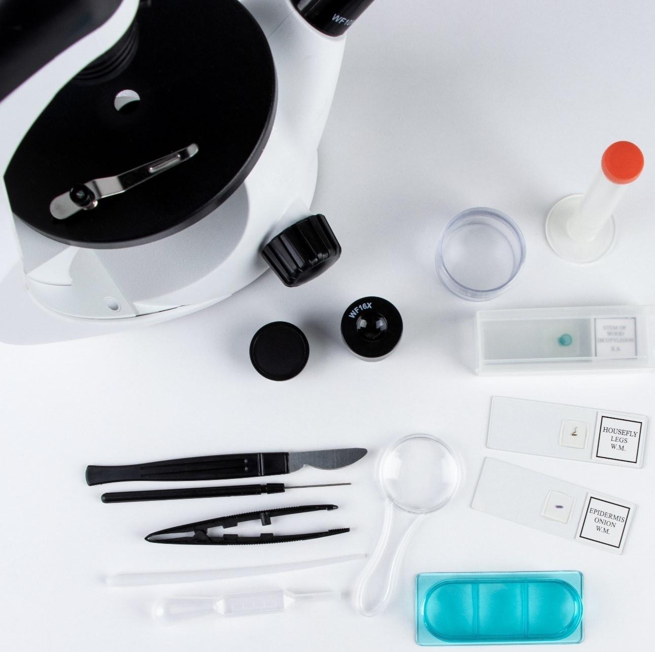 Микроскоп лабораторный кратность 80,200,400, подсветка