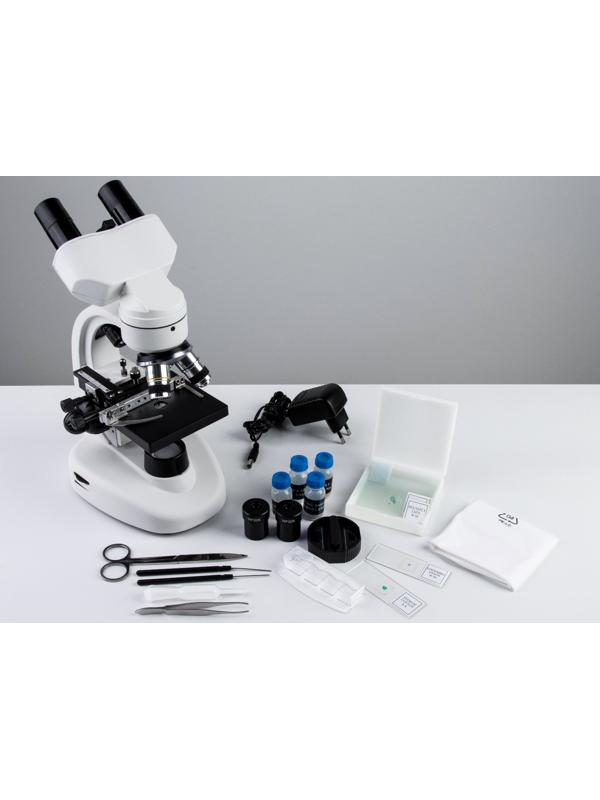 Микроскоп лабораторный кратность 40,100,400, подсветка