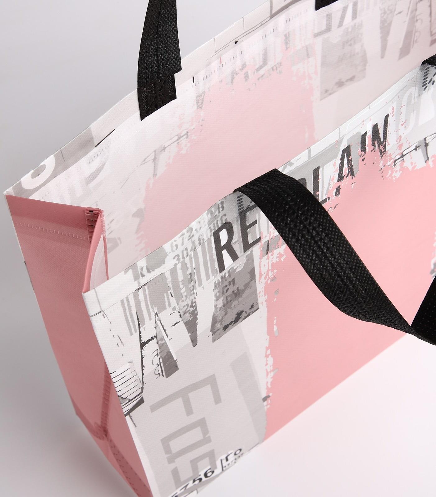 Сумка без застёжки, цвет серый/розовый