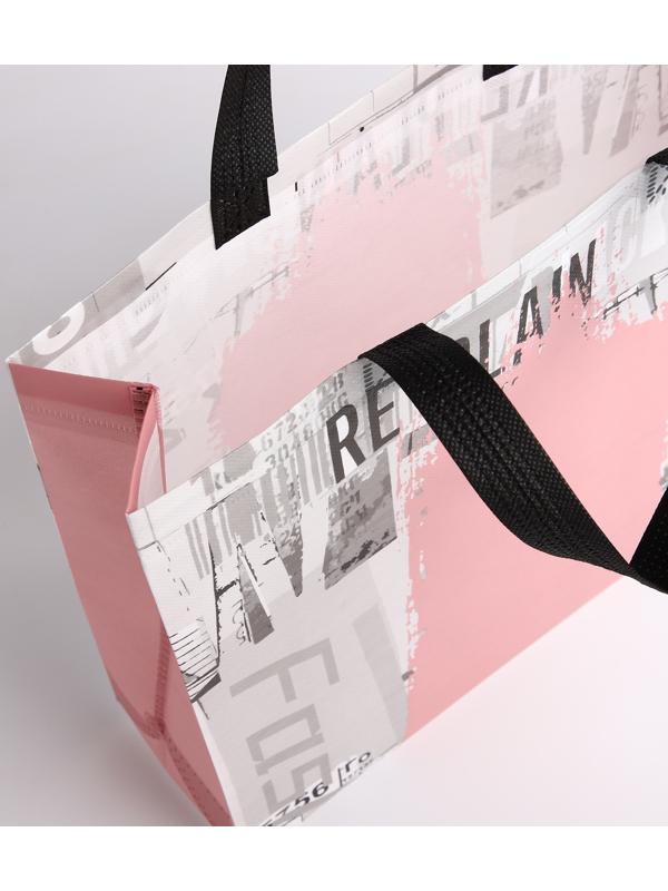 Сумка без застёжки, цвет серый/розовый