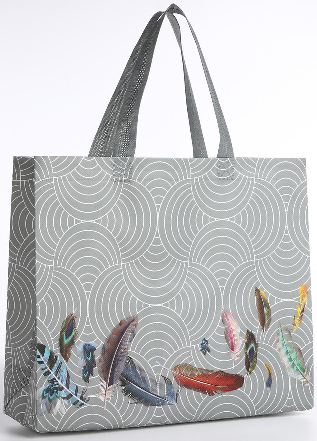 Сумка без застёжки, цвет серый