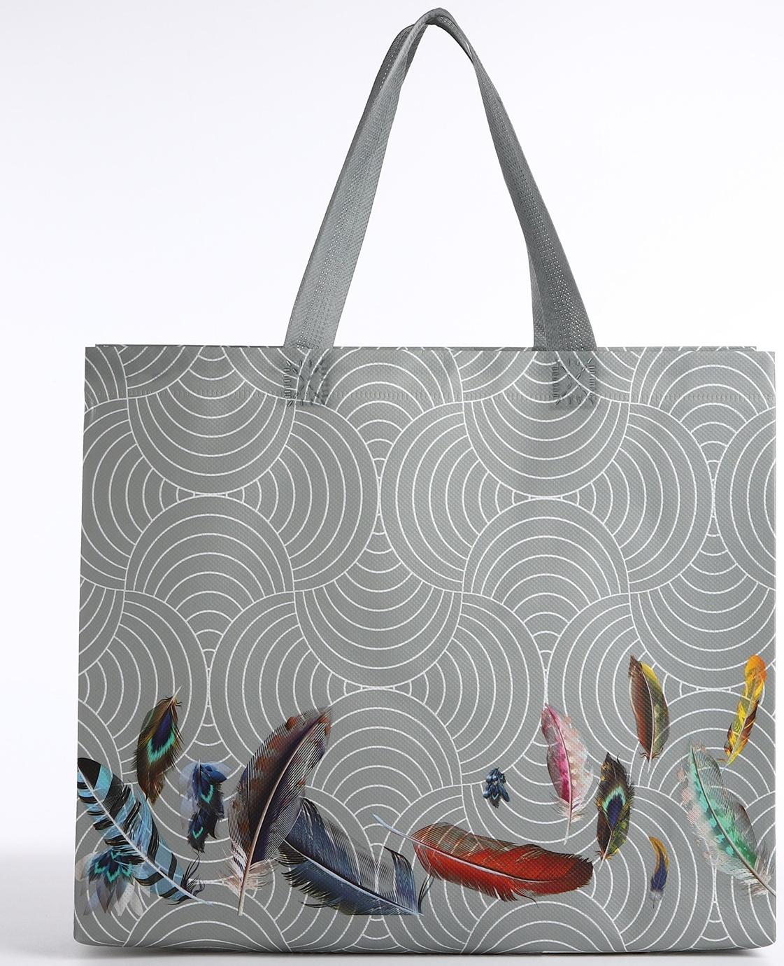 Сумка без застёжки, цвет серый