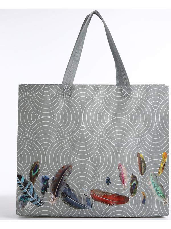 Сумка без застёжки, цвет серый