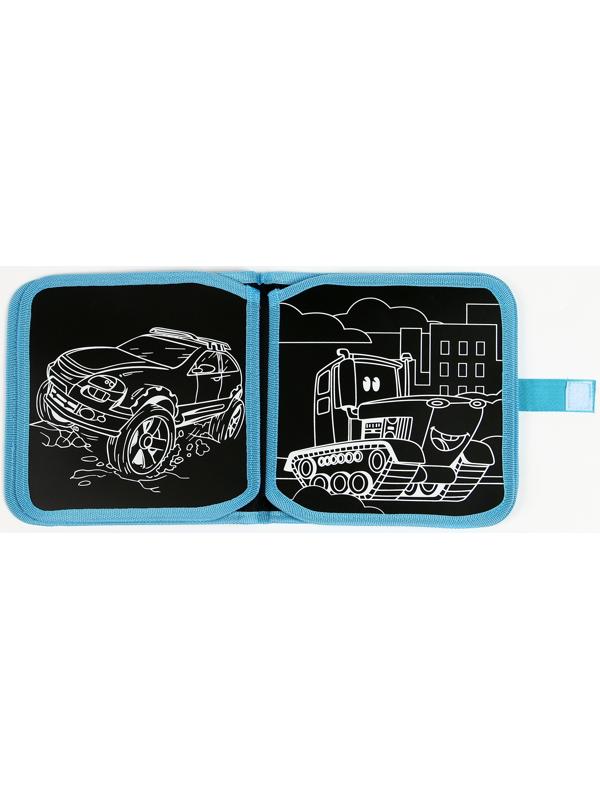 Книга раскраска многоразовая «Крутые тачки»