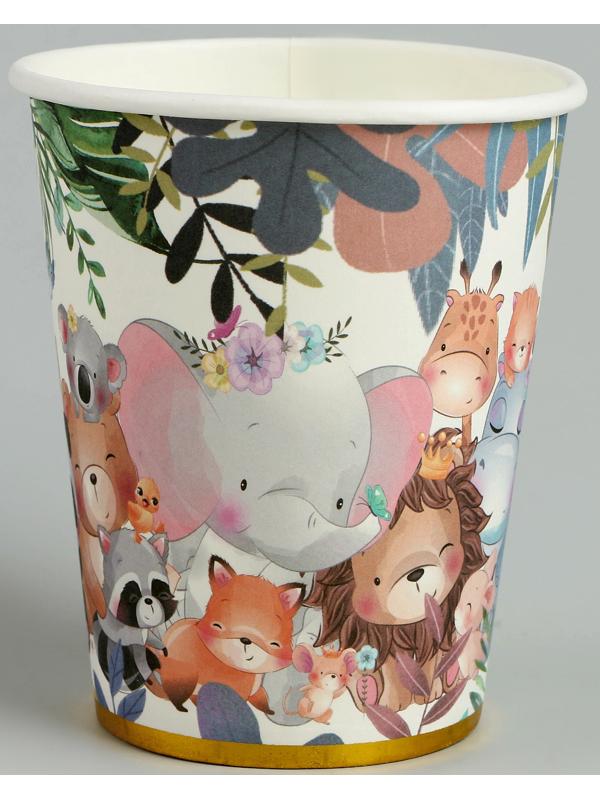 Стаканы бумажные «Зверята» с тиснением, 6 шт