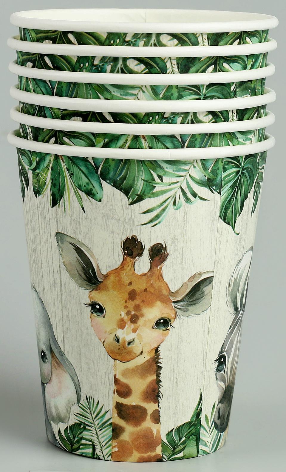 Стаканы бумажные «Животные», 6 шт