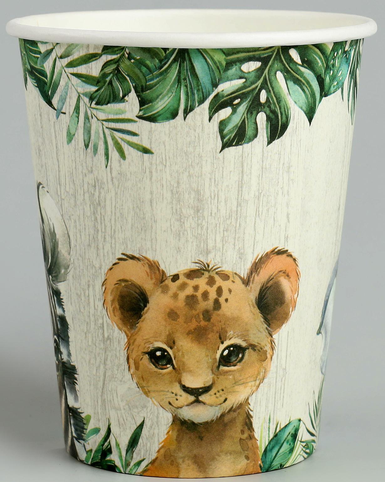 Стаканы бумажные «Животные», 6 шт