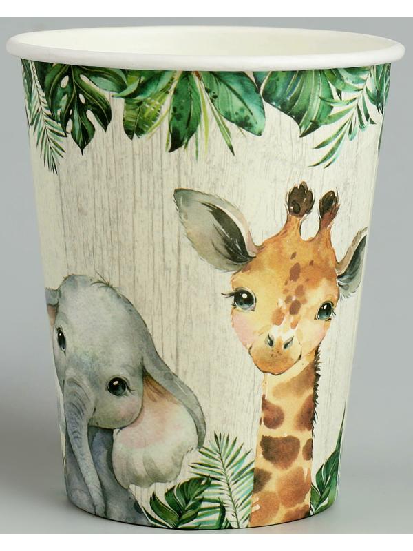 Стаканы бумажные «Животные», 6 шт