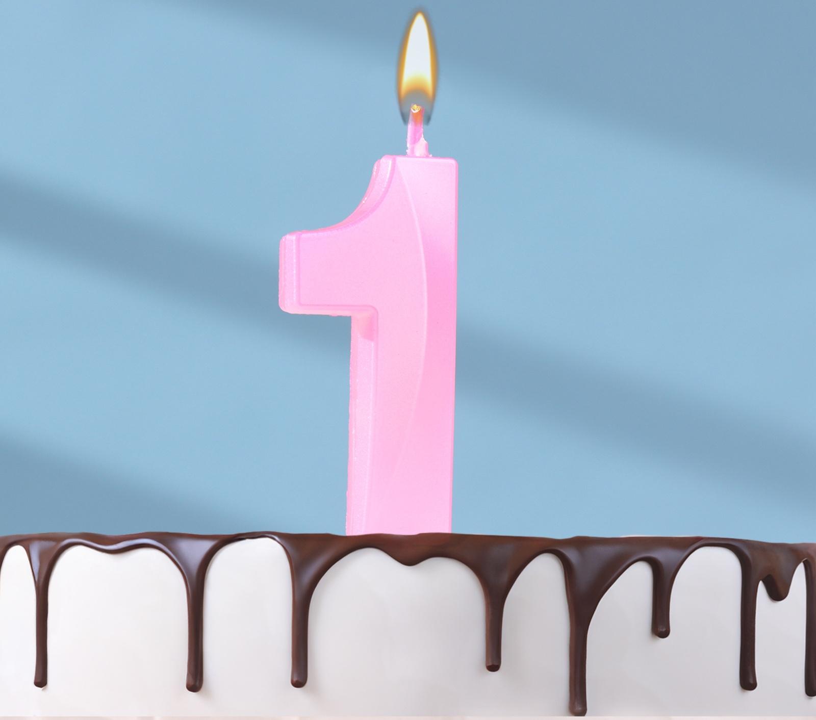 Свеча в торт на шпажке «Грань», цифра 