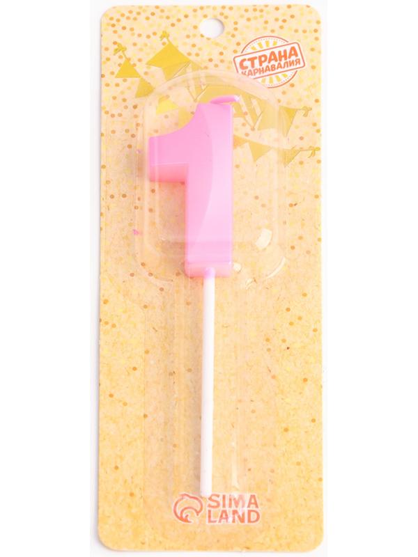 Свеча в торт на шпажке «Грань», цифра 