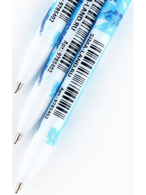 Ручка пластик шариковая, синяя паста, 0,5 мм «Танки»