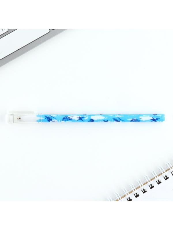 Ручка пластик шариковая, синяя паста, 0,5 мм «Танки»