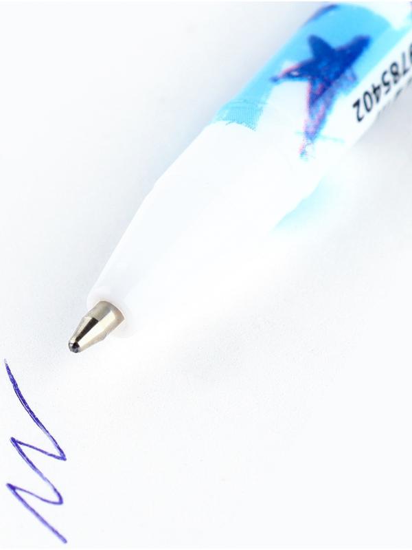 Ручка пластик шариковая, синяя паста, 0,5 мм «Танки»