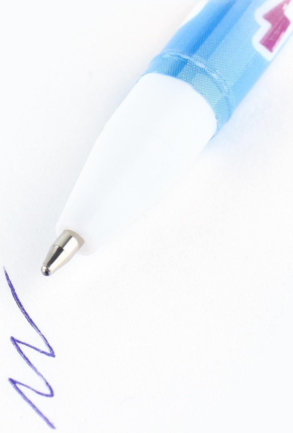 Ручка пластик шариковая, синяя паста, 0,5 мм «Улыбайся»