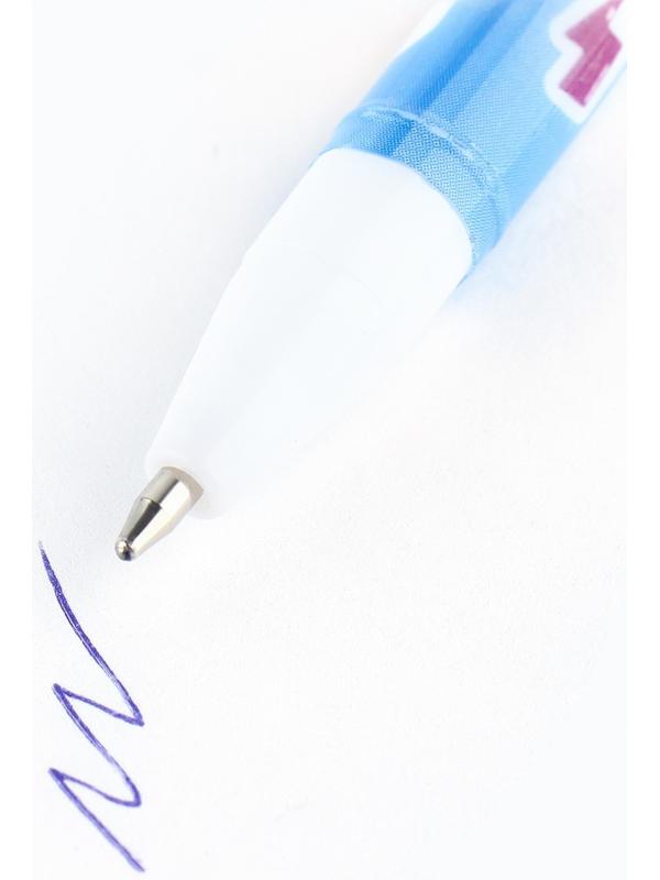 Ручка пластик шариковая, синяя паста, 0,5 мм «Улыбайся»