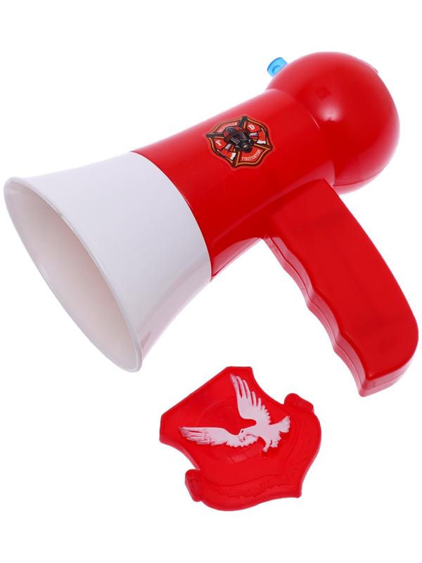 Мегафон «Пожарный», 2 режима: сирена, громкоговоритель, работает от батареек