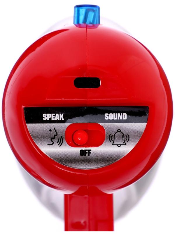 Мегафон «Пожарный», 2 режима: сирена, громкоговоритель, работает от батареек