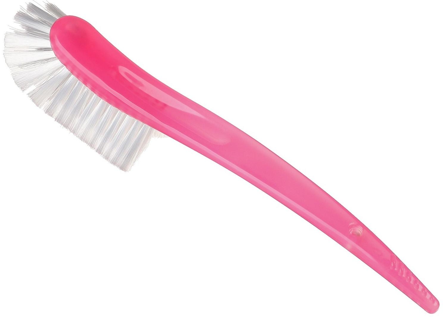 Щетка для мытья бутылочек и сосок, 25х9 см., цвет розовый