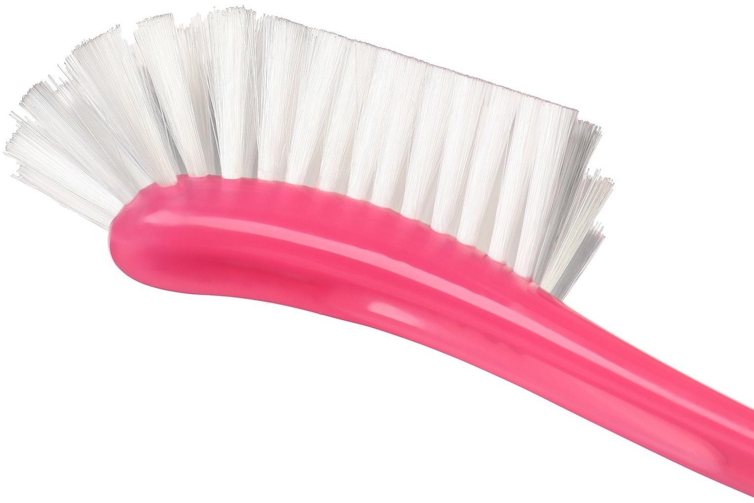 Щетка для мытья бутылочек и сосок, 25х9 см., цвет розовый