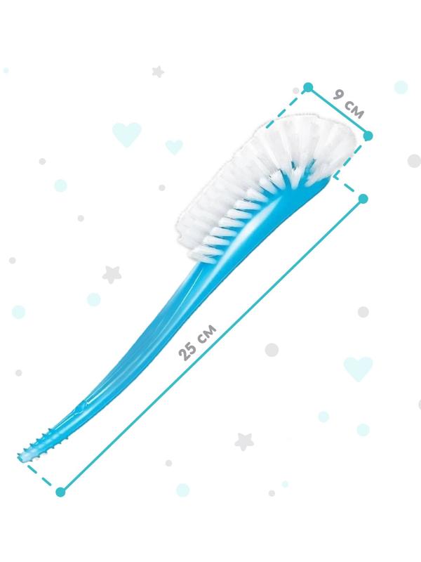 Щетка для мытья бутылочек и сосок, 25х9см., цвет голубой