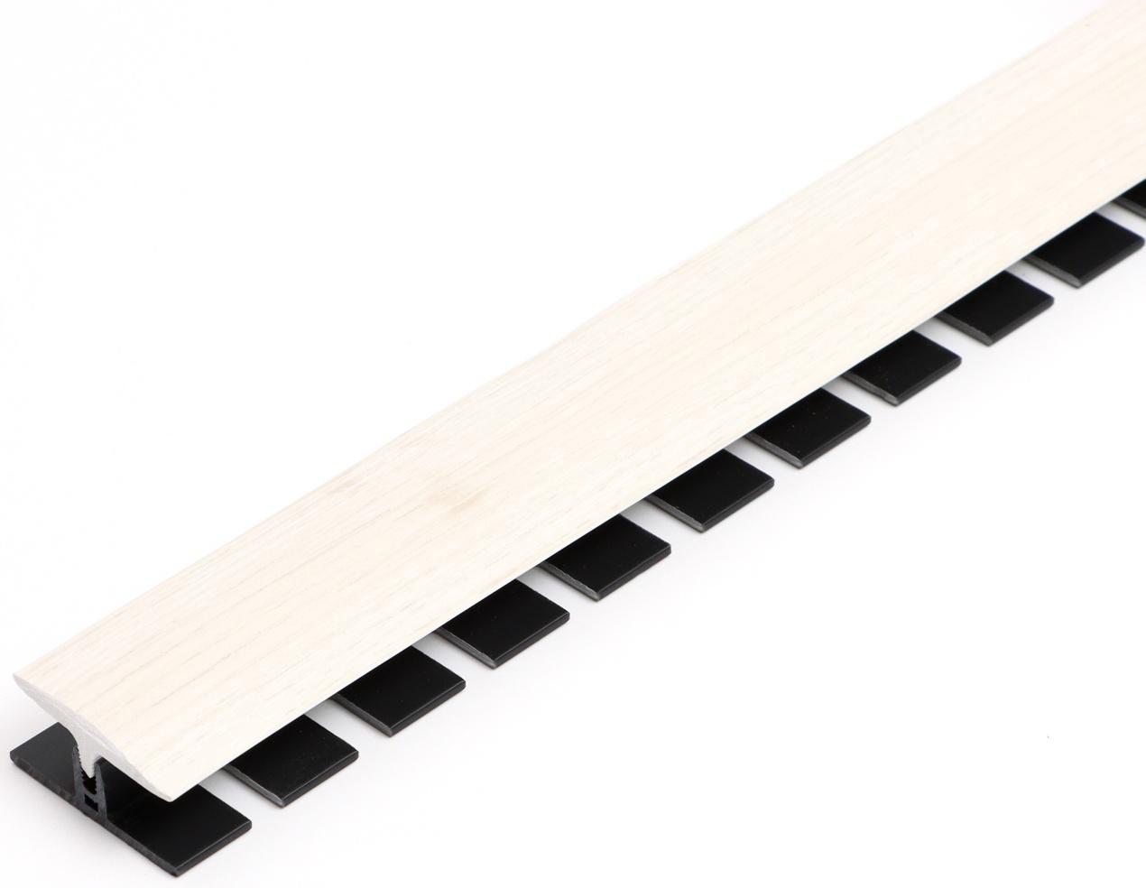 Гибкий порог с крепежом SmartProfile BR 613 Ясень анкор белый, 3 м