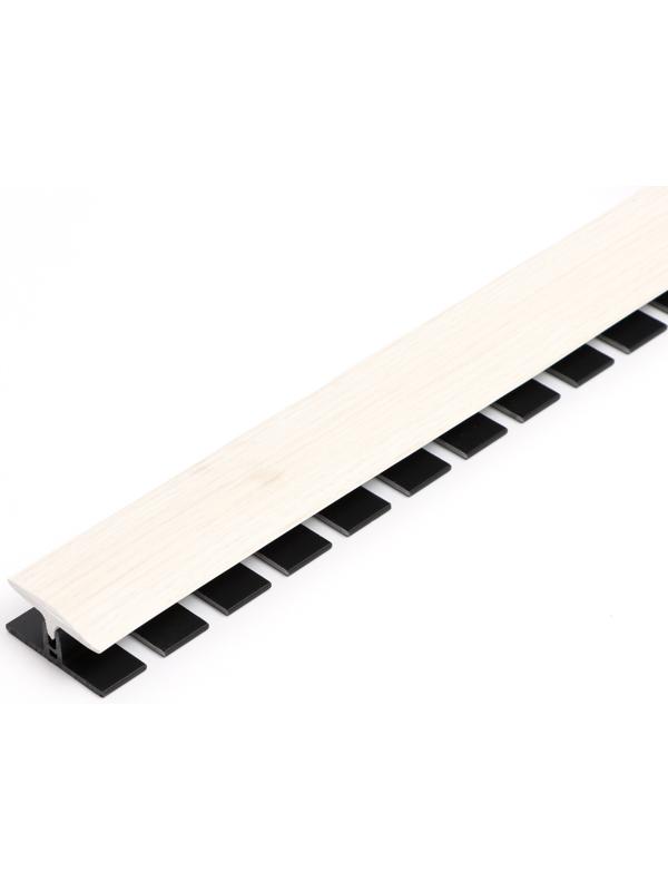 Гибкий порог с крепежом SmartProfile BR 613 Ясень анкор белый, 3 м