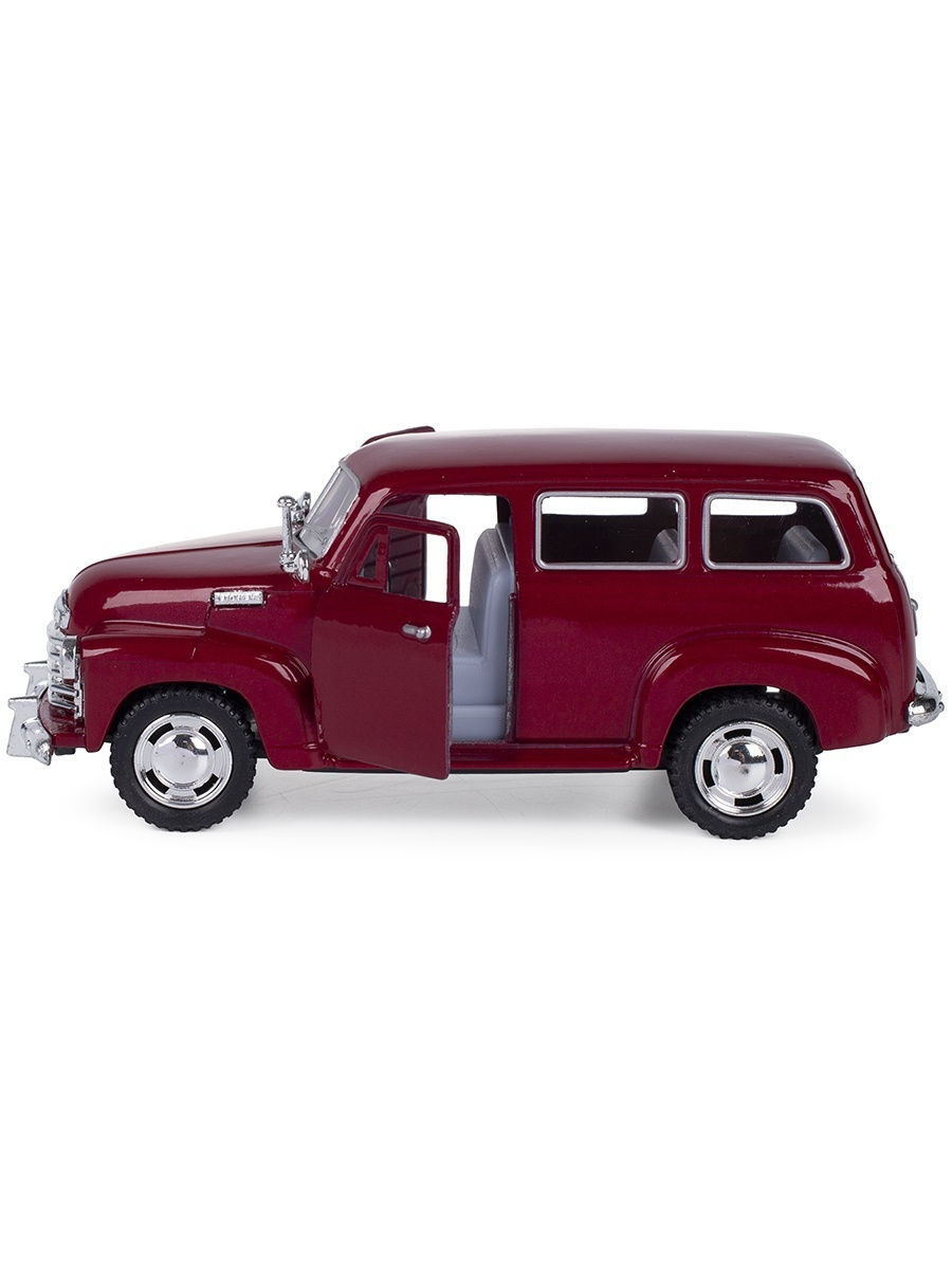 Металлическая машинка Kinsmart «1950 Chevrolet Suburban Carryall» 1:36 KT5006D, инерционная / Красный