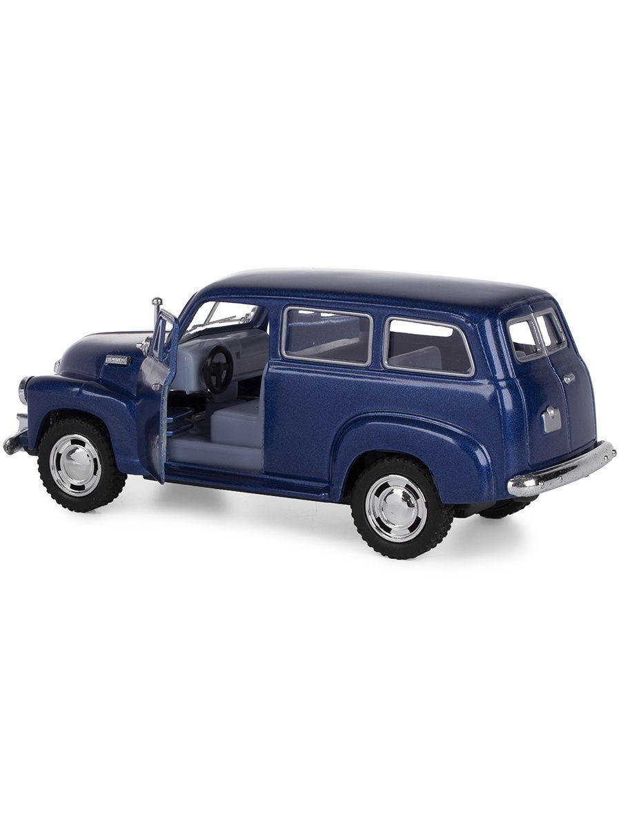 Металлическая машинка Kinsmart «1950 Chevrolet Suburban Carryall» 1:36 KT5006D, инерционная / Синий