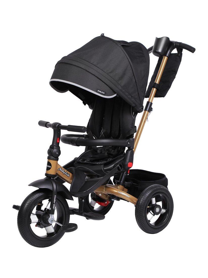 Велосипед детский 3 кол. Leader 360°, 12x10 AIR, чёрный, эл. экокожа