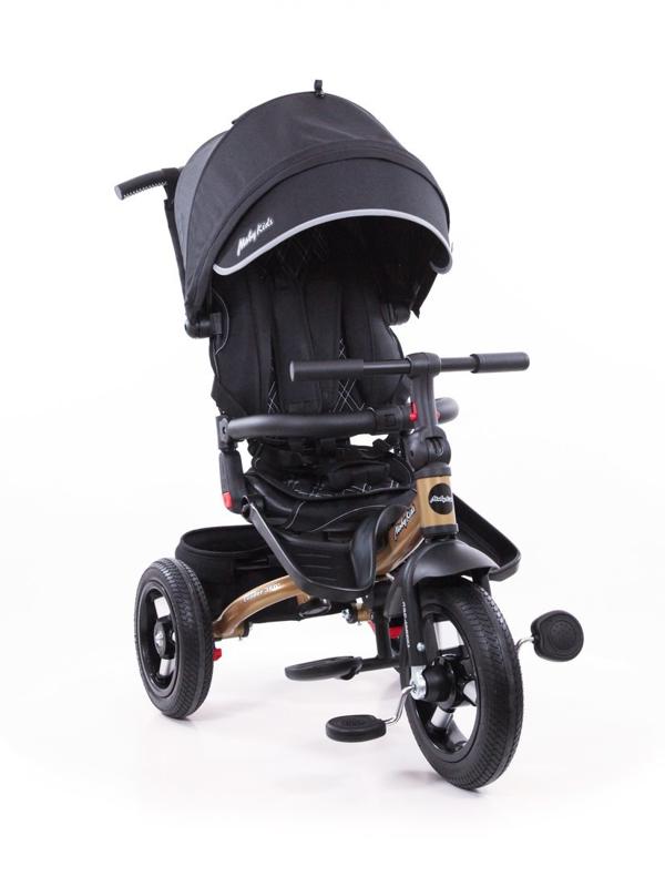 Велосипед детский 3 кол. Leader 360°, 12x10 AIR, чёрный, эл. экокожа