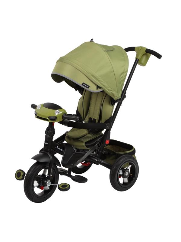 Велосипед 3 кол. Leader 360° 12x10 AIR Car, оливковый