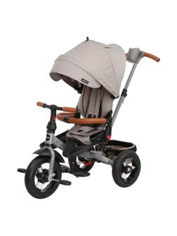 Велосипед детский 3 кол. Leader 360°, 12x10 AIR, серый, экокожа