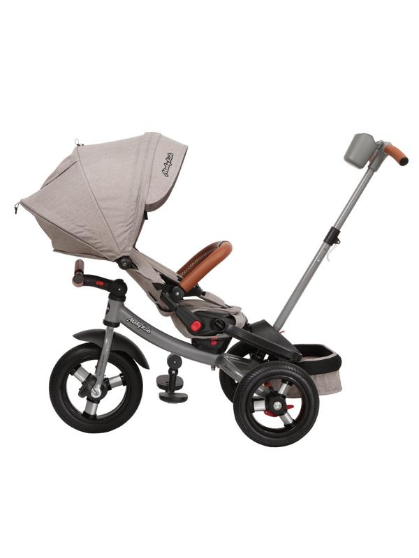 Велосипед детский 3 кол. Leader 360°, 12x10 AIR, серый, экокожа