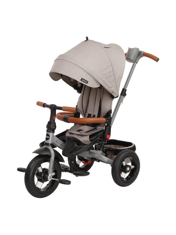 Велосипед детский 3 кол. Leader 360°, 12x10 AIR, серый, экокожа