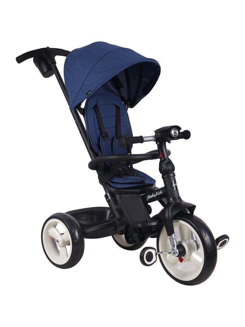 Велосипед детский трёхколёсный складной Moby Kids 5 в 1 Pioneer 360°, 12x10
EVA, свет, музыка, синий