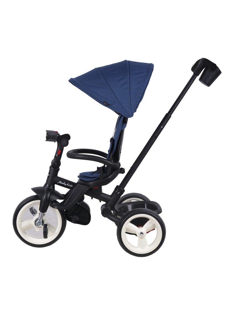 Велосипед детский трёхколёсный складной Moby Kids 5 в 1 Pioneer 360°, 12x10
EVA, свет, музыка, синий