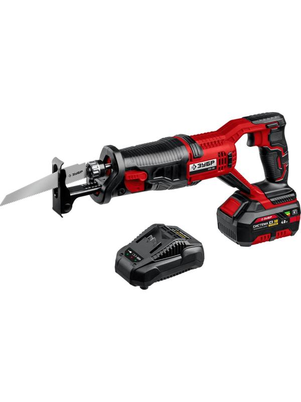 Пила сабельная аккумуляторная ЗУБР СПЛ-185-41, 18 В, 1 АКБ (4Ач)