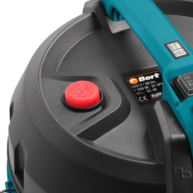 Пылесос строительный BORT BSS-1530 BLACK, 30 л (93412628)