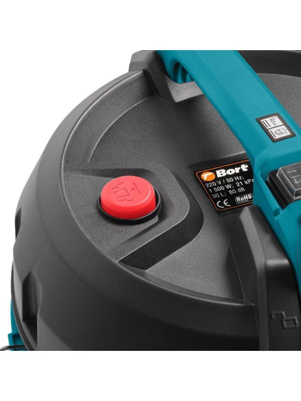 Пылесос строительный BORT BSS-1530 BLACK, 30 л (93412628)