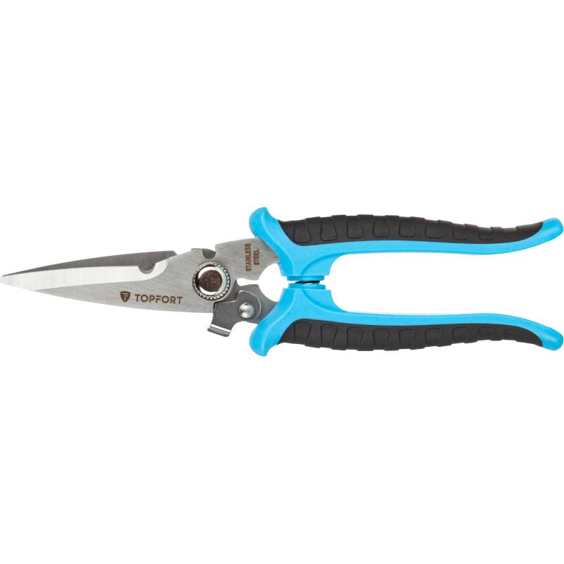 Ножницы по металлу TOPFORT 8 ручки прорезинованные, сталь