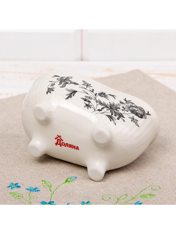 Подставка с губкой Доляна «Переплетение», 250 мл, цвет белый