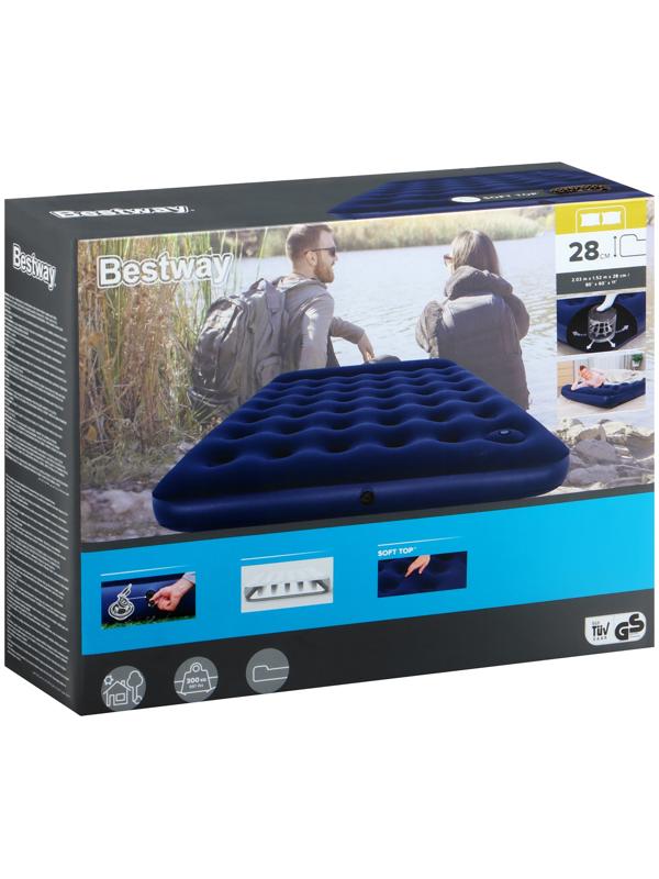 Матрас надувной Pavillo, 203 x 152 x 28 см, с встроенным ножным насосом, 67226 Bestway