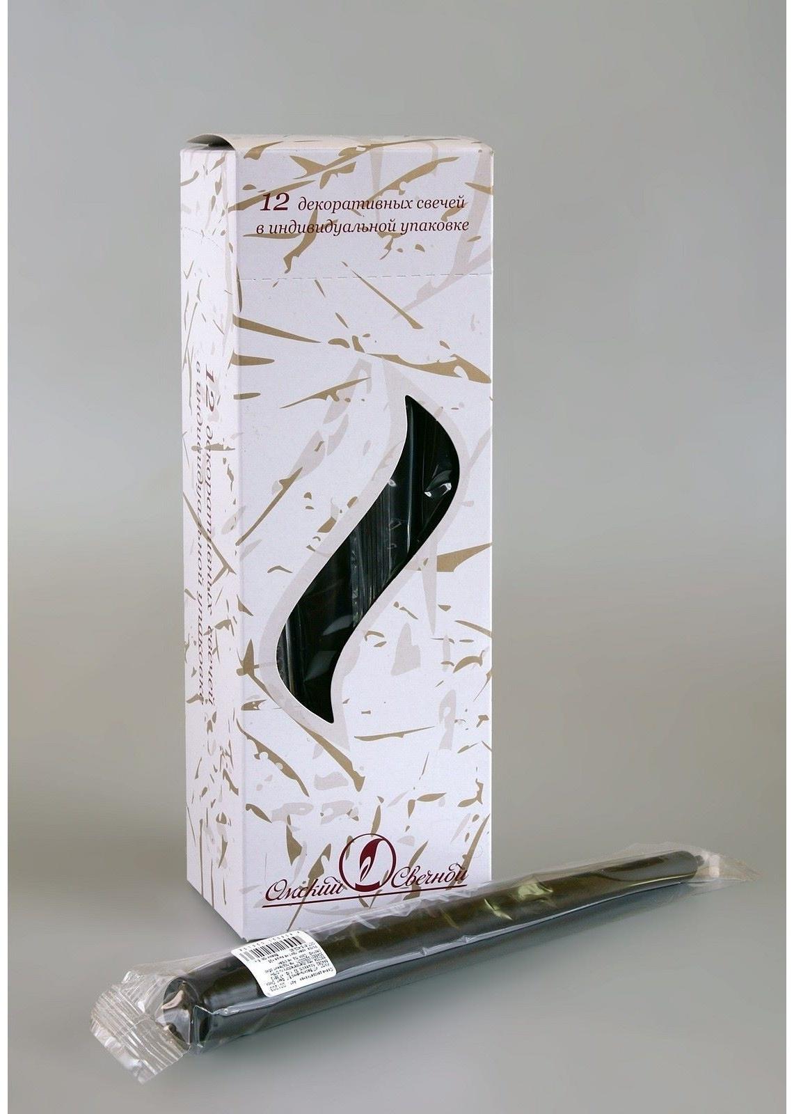 Набор свечей античных ,2,3х 24,5 см, 12 штук, черный