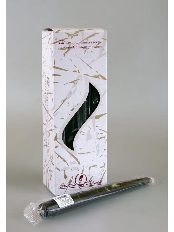 Набор свечей античных ,2,3х 24,5 см, 12 штук, черный