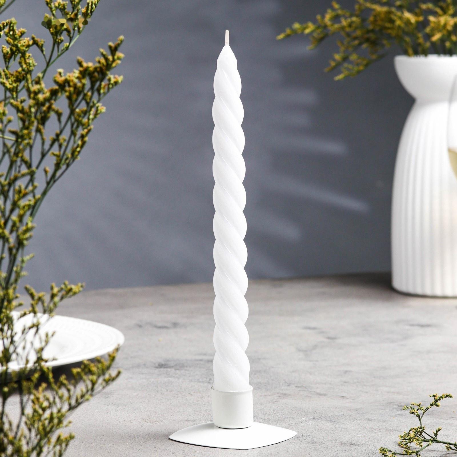 Набор свечей витых,  2,3х 24,5 см, 12 штук, белый