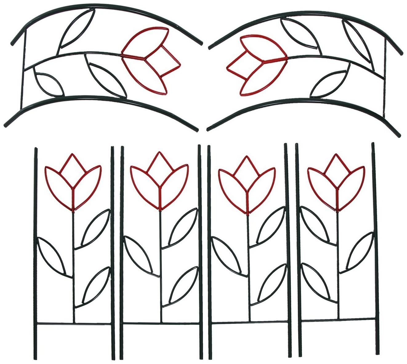 Арка садовая, разборная, 230 × 125 × 36.5 см, металл, зелёная, «Тюльпан»